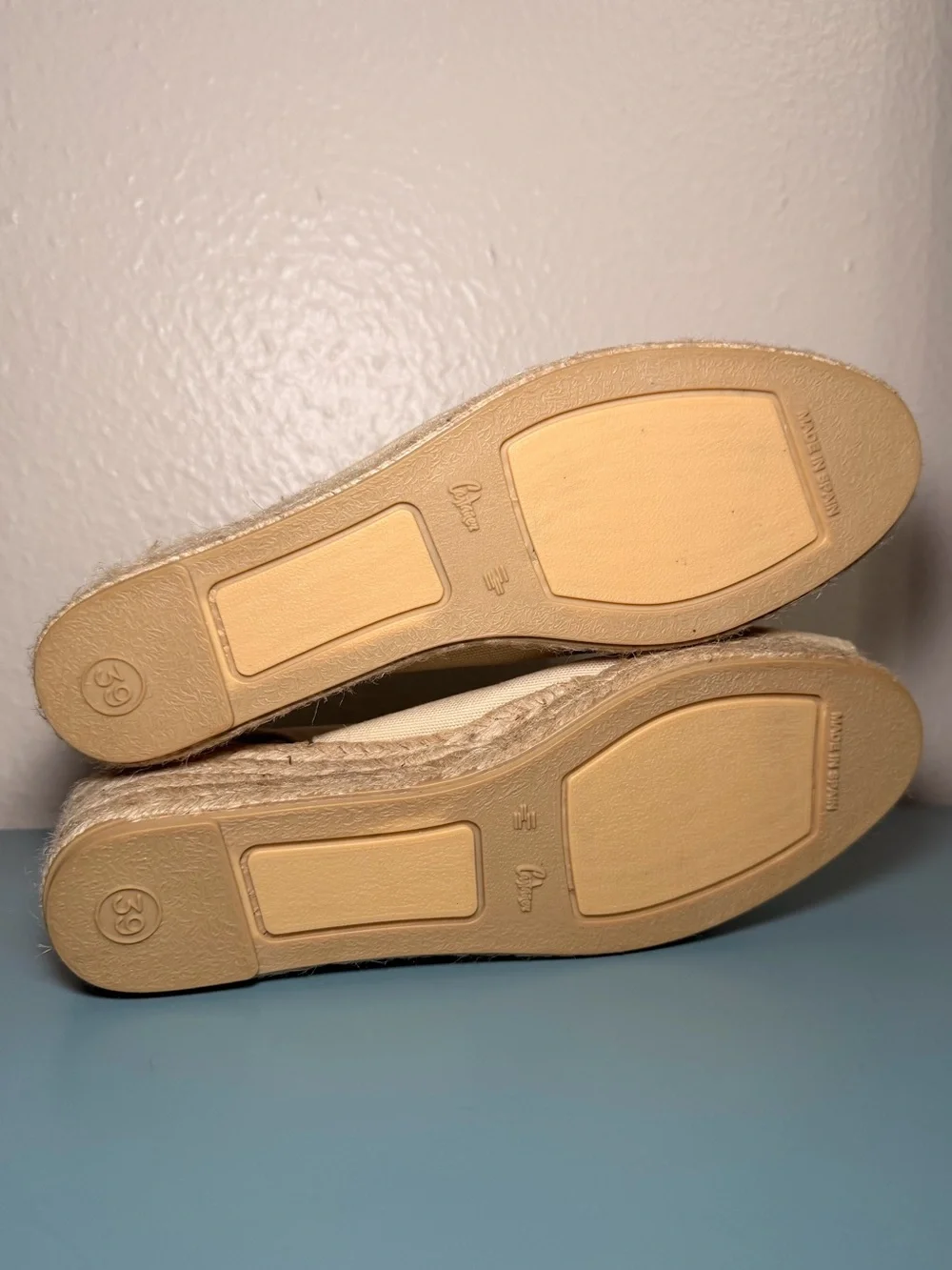 Women’s Cream Canvas Espadrille Slingback 2” Wedge - Size 39